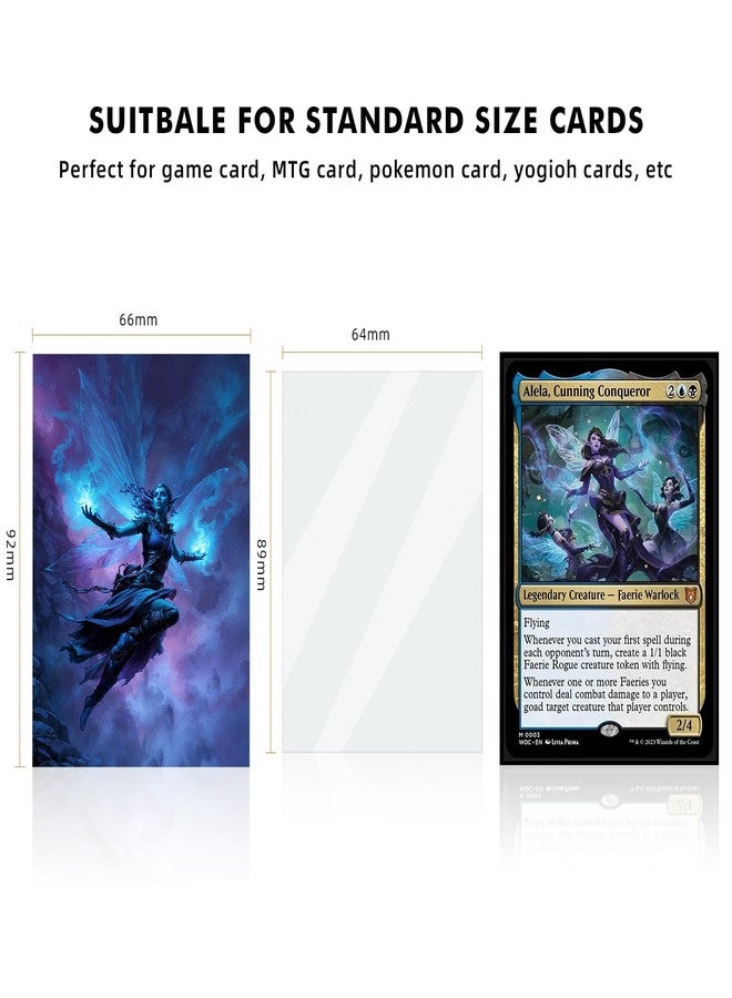 Katomula 100 MTG Card Sleeves with 100 Inner Sleeve, Textured Back Art Sleeves, Fit Standard Size Cards-Fairy Warlock - Image 3